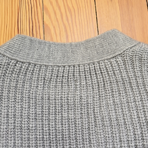 Anthropologie Maeve Gray Ribbed Cardigan Boho Minimalist Cool Girl S - Picture 7 of 12